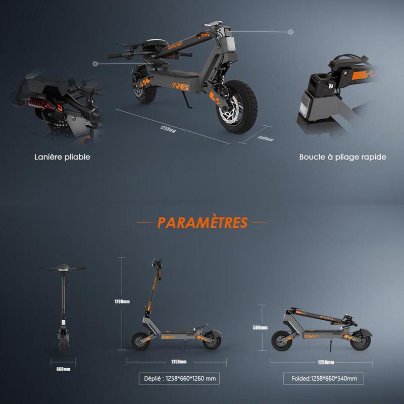 KuKirin G2 Trottinette Électrique | 800W | Batterie 48V | 55KM Autonomie | Version 2025